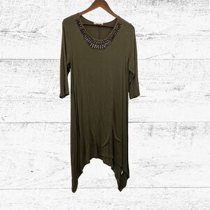 bundle 3 or more Haani Olive Tunic with Embellished Neckline